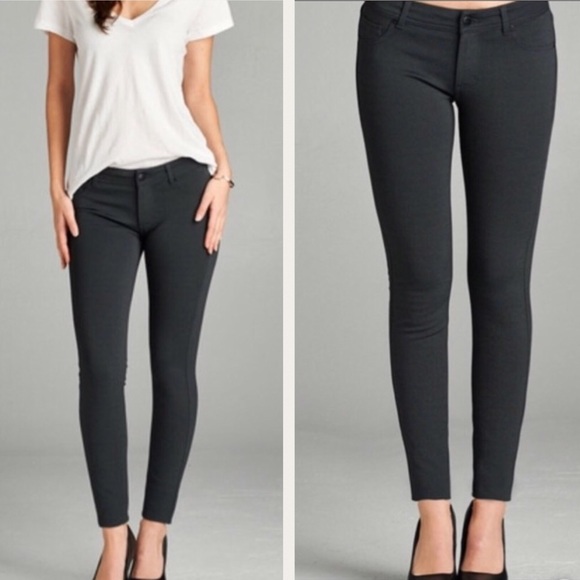 Charcoal Jeggings With Pockets 